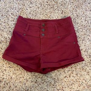 Red jean shorts size 6/28